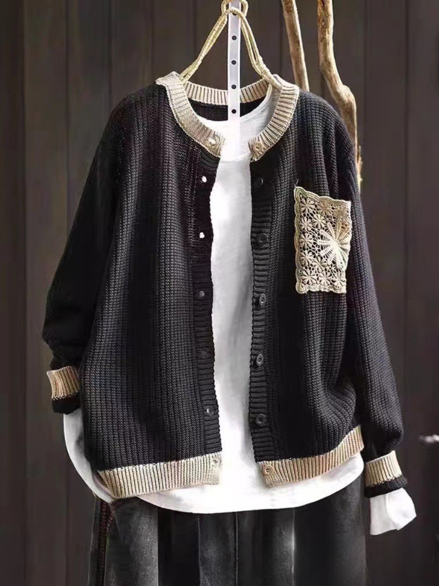 Sandrine | Våffelstickad cardigan med fickor