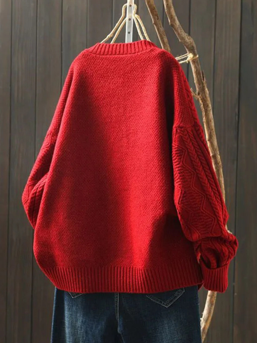 Sophie | Kabelstickad cardigan med rund hals