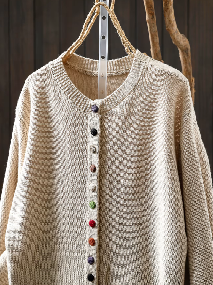 Michèle | Cardigan med färgade knappar