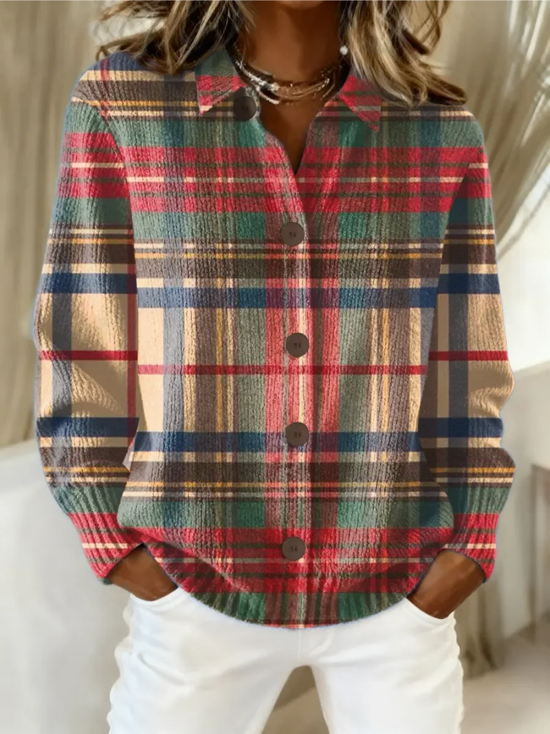 Marie | Färgrutig skjortcardigan
