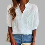 Ella | Elegant vit blus med puffärmar