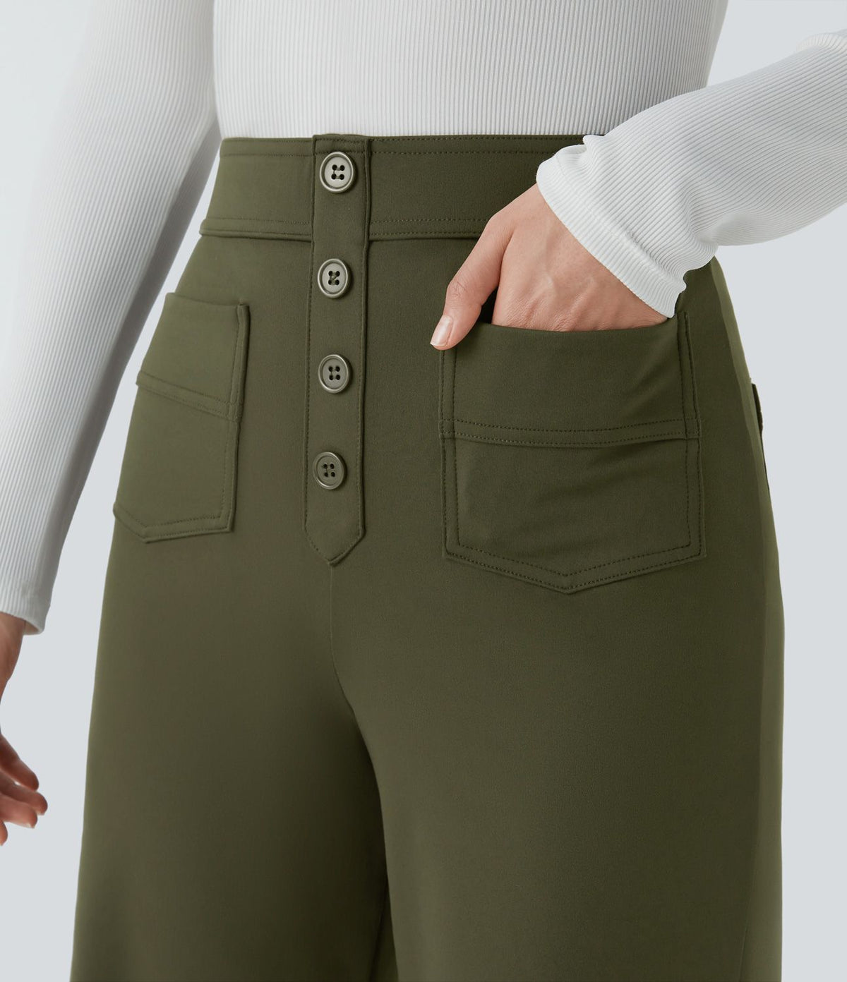 Bekväma stretchbyxor med hög midja
