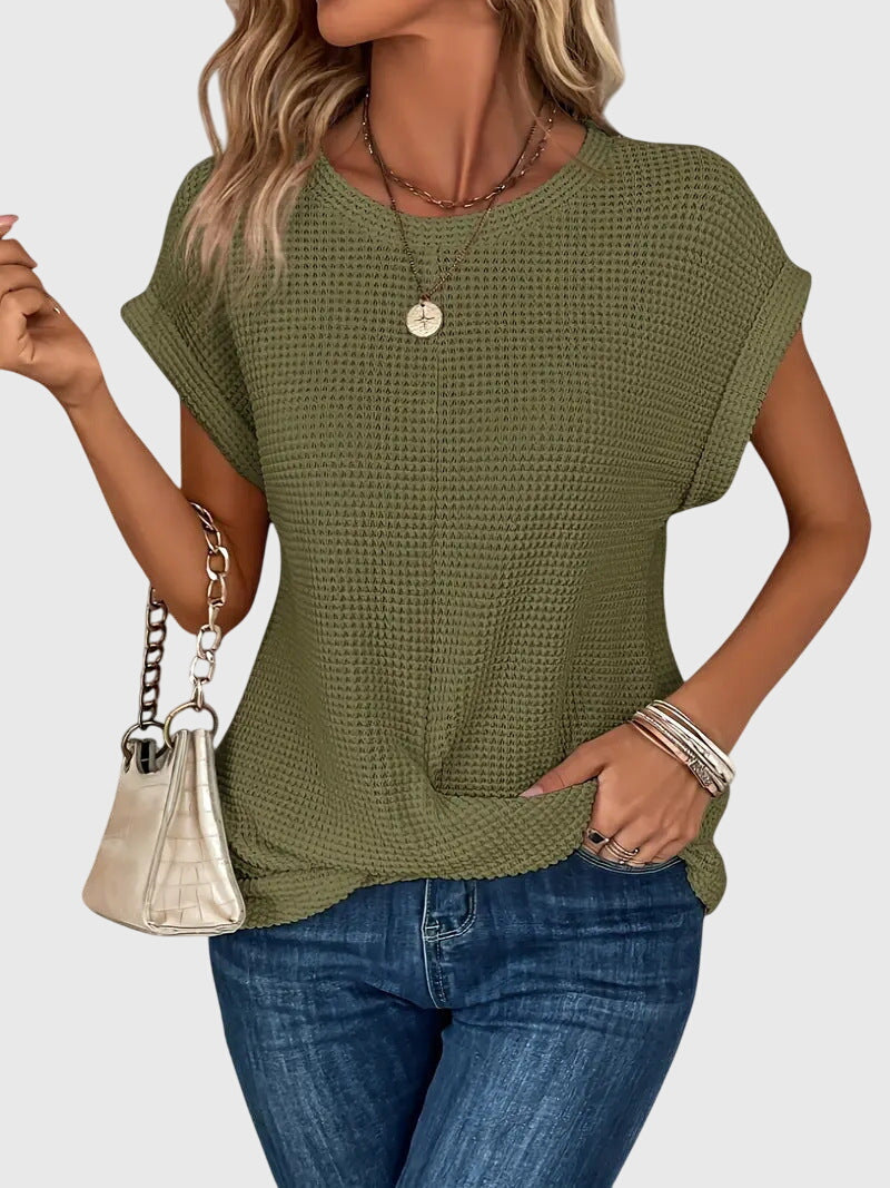 Isa – Elegant Blus Med Rund Halsringning