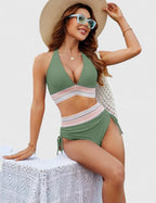 Penelope – Damens Höga Bikini Baddräkt Set