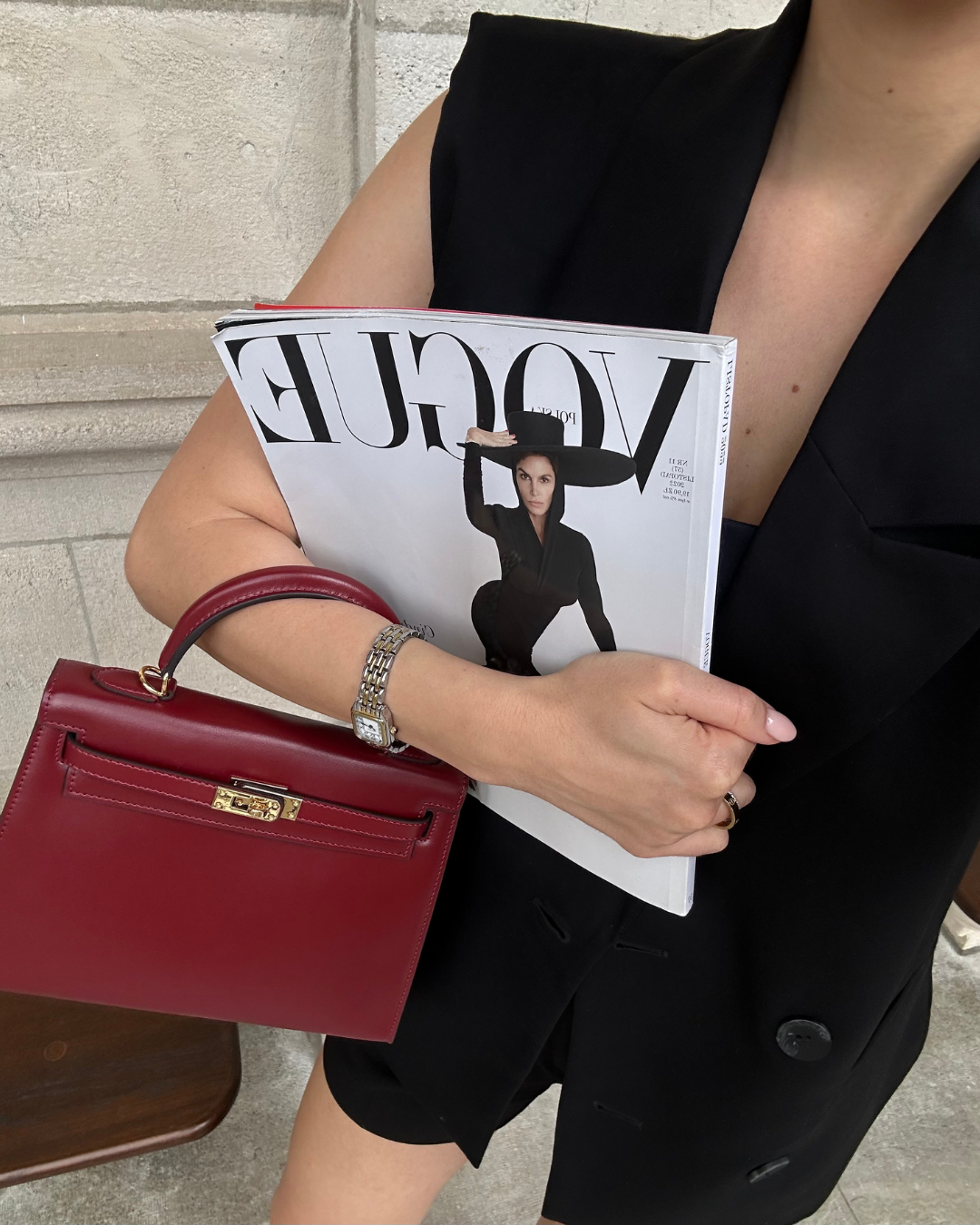 Amélia | Elegant mini-väska i vinrött läder