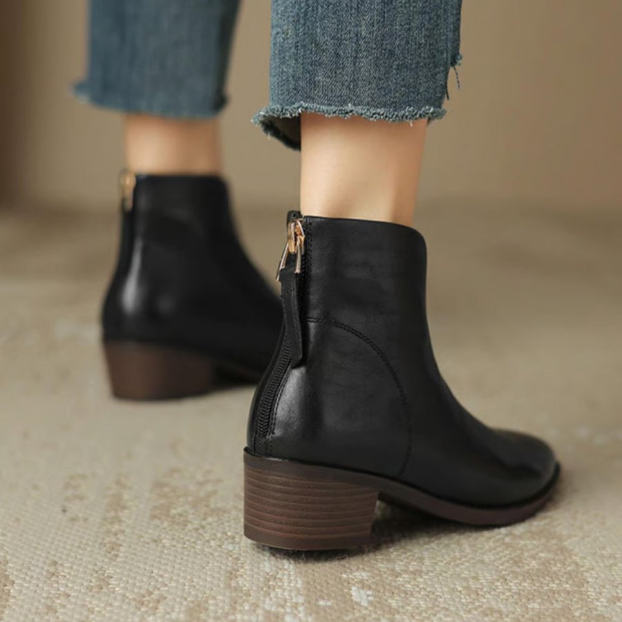 Eleganta ankelboots i läder