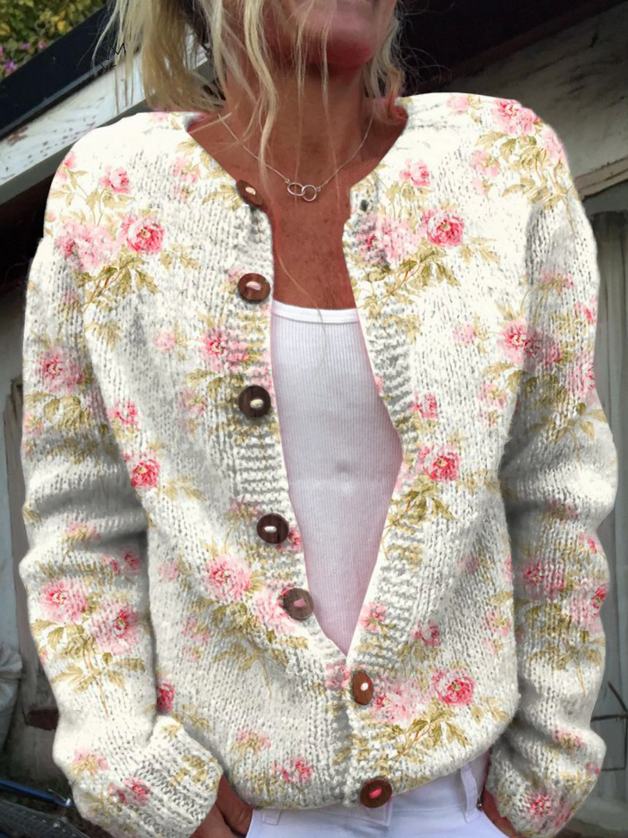 Amélie | Cardigan med klassiska rosor