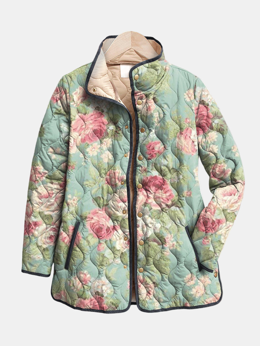 Claire | Quiltad jacka med gammaldags rosor
