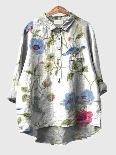 Valeria – Blus med Blommönster