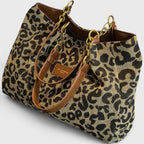 Leona | Shoppingväska i canvas med leopardmönster