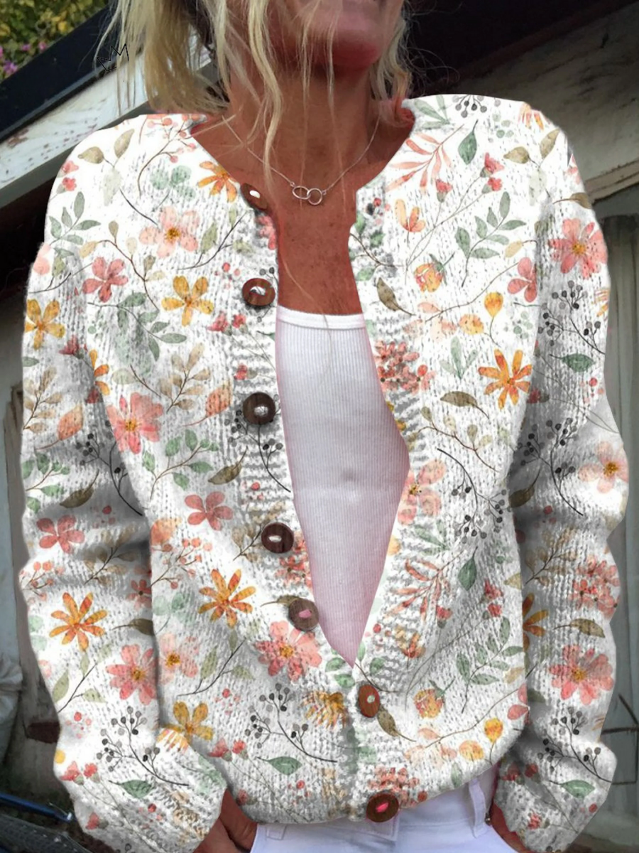 Élina | Cardigan med små fina blommor