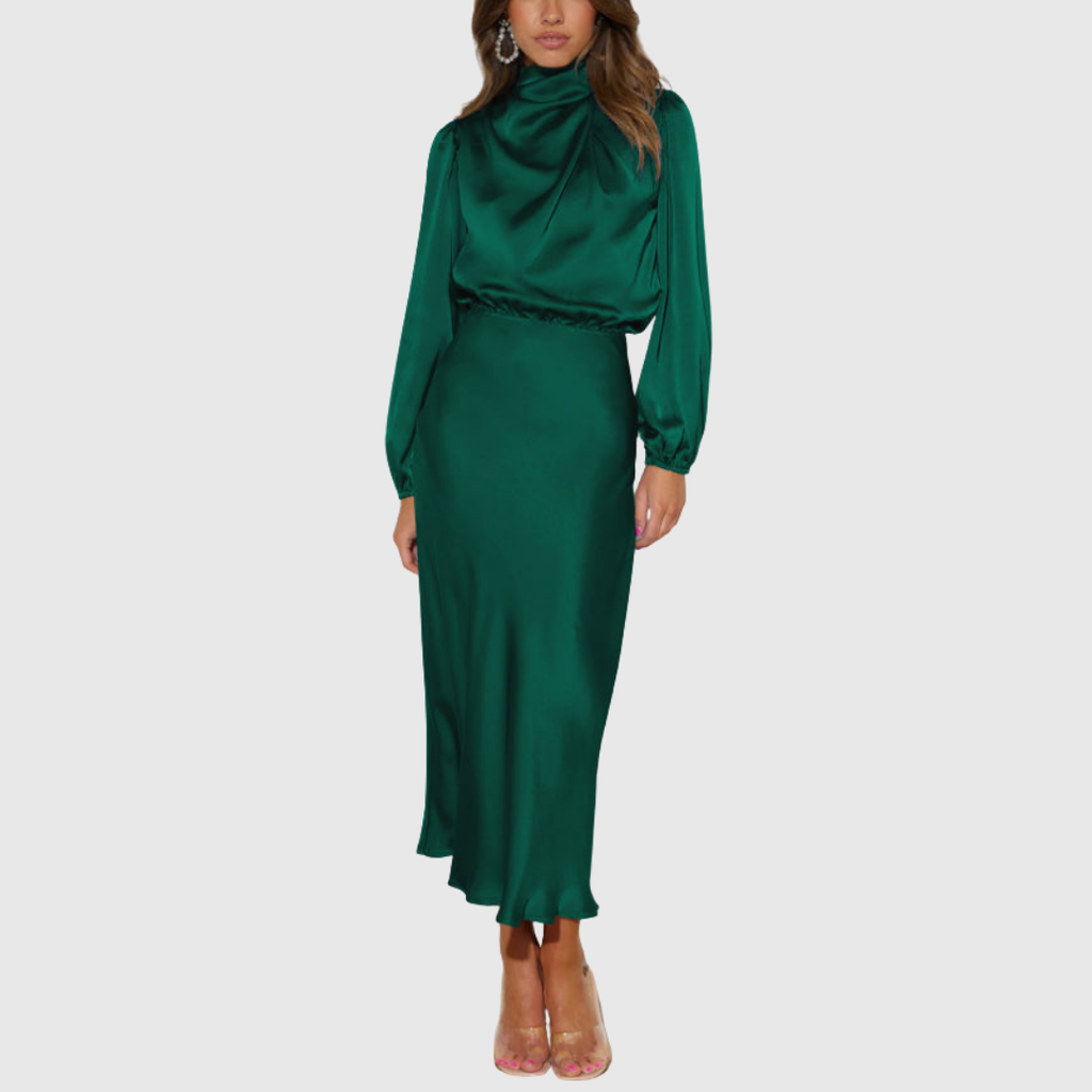 Maristella – Lyxig Satin Maxi Klänning