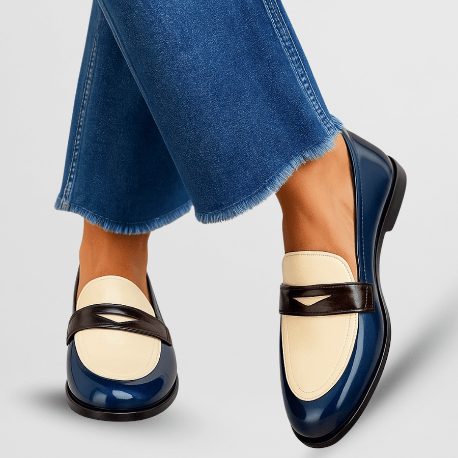 Élina | Tvåfärgade lackloafers