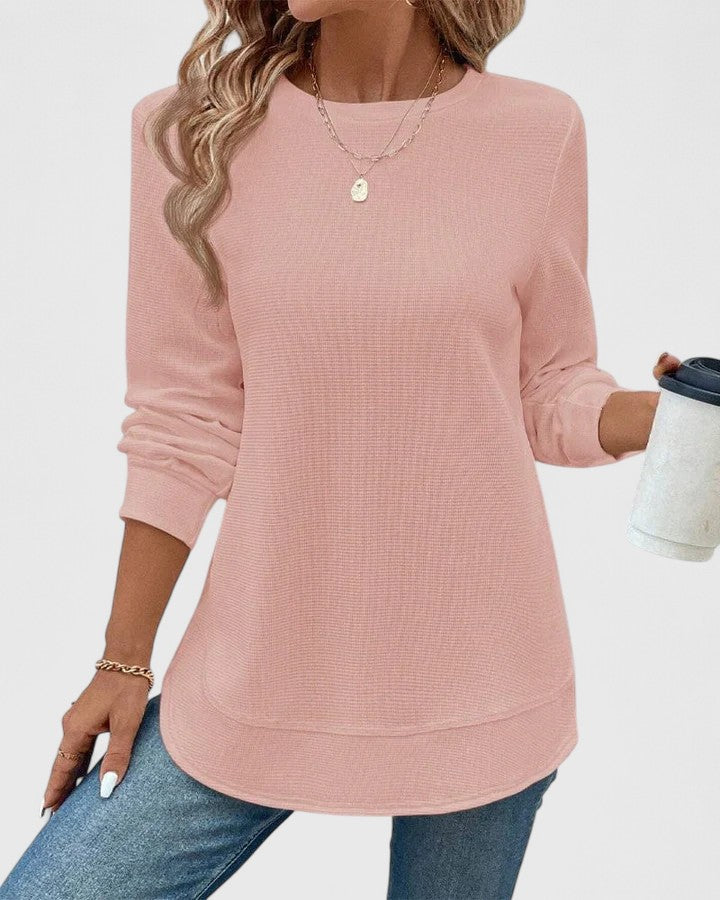 Nadyalyn – Elegant O-Hals Långärmad