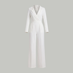 Elizabeth – Kvinno-jumpsuit med krage och vida ben