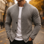 Stickad ullcardigan för herr