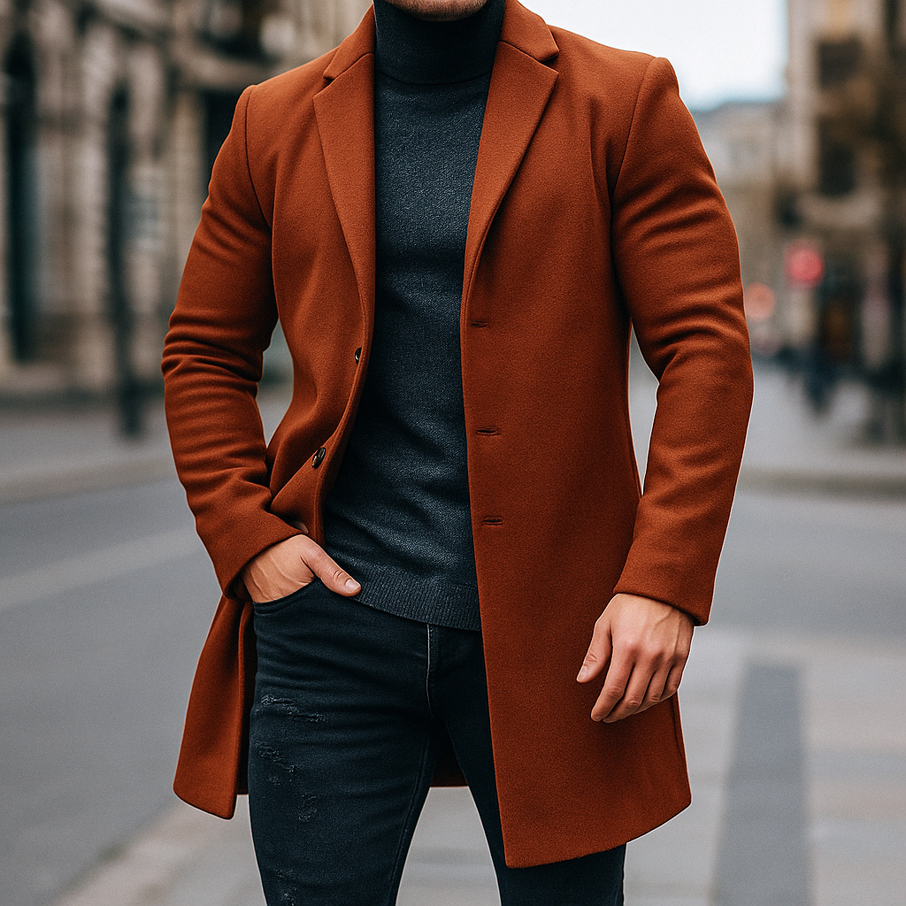 Ulltrenchcoat för herr