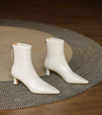 Eleganta ankelboots i läder med klack
