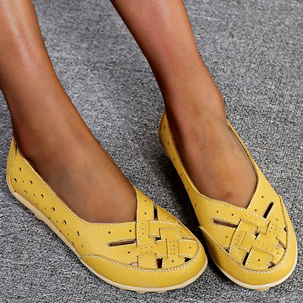 Eleganta loafers i ventilerande läder
