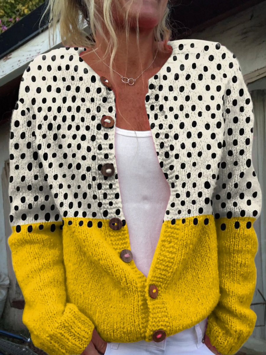 Chloé | Tvåfärgad prickig cardigan
