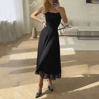 Hannah – Elegant Midiklänning Med Fyrkantig Ringning För Bröllopsgäst