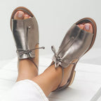 Nicole | Platta sandaler i läder