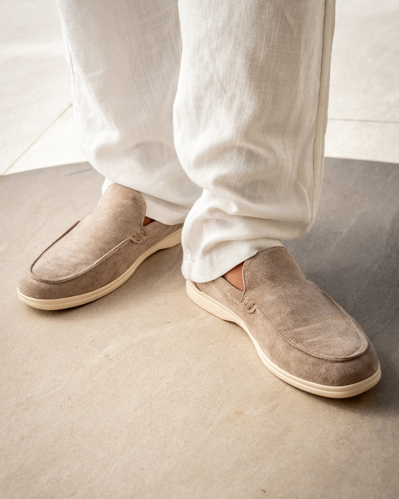Loafers i läder och mocka