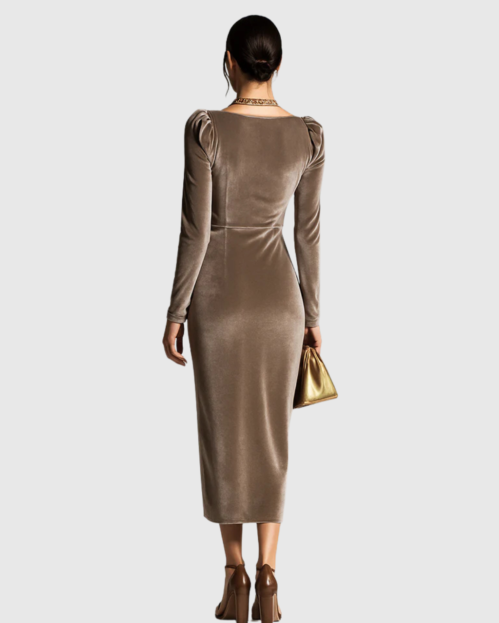 Eadoline – Elegant Plisserad Midiklänning