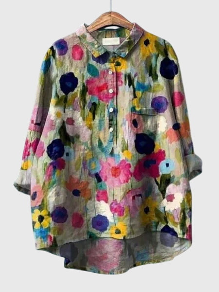 Valeria – Blus med Blommönster
