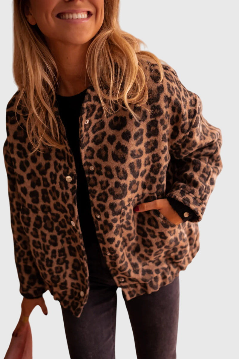 Elodie – Stilig Leopardmönstrad Jacka