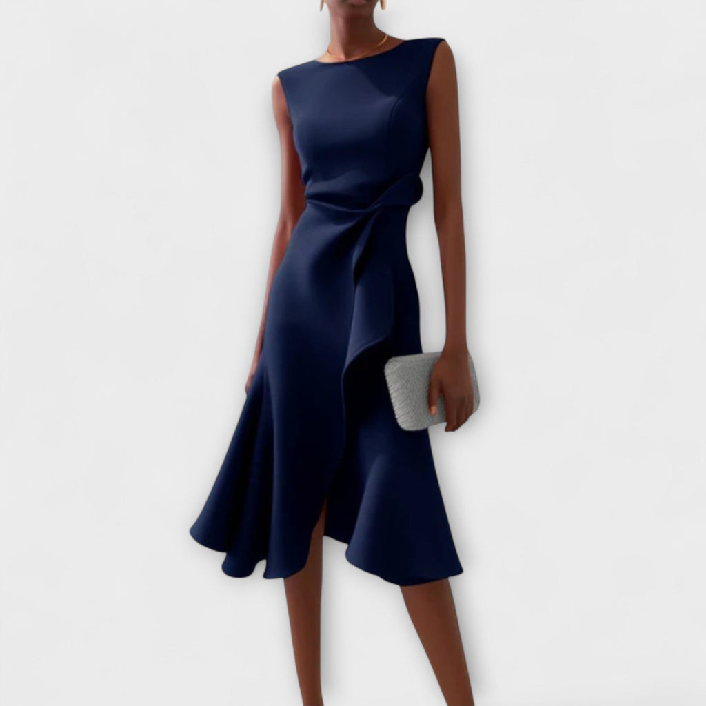 Eleanor – Draperad Asymmetrisk Midiklänning För Dam