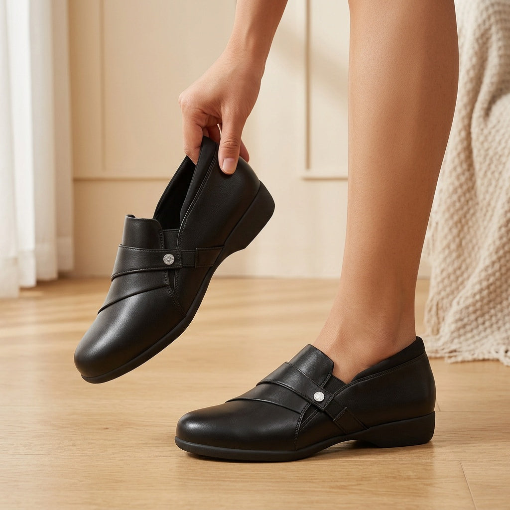 Isabelle | Dressade loafers med fotstöd