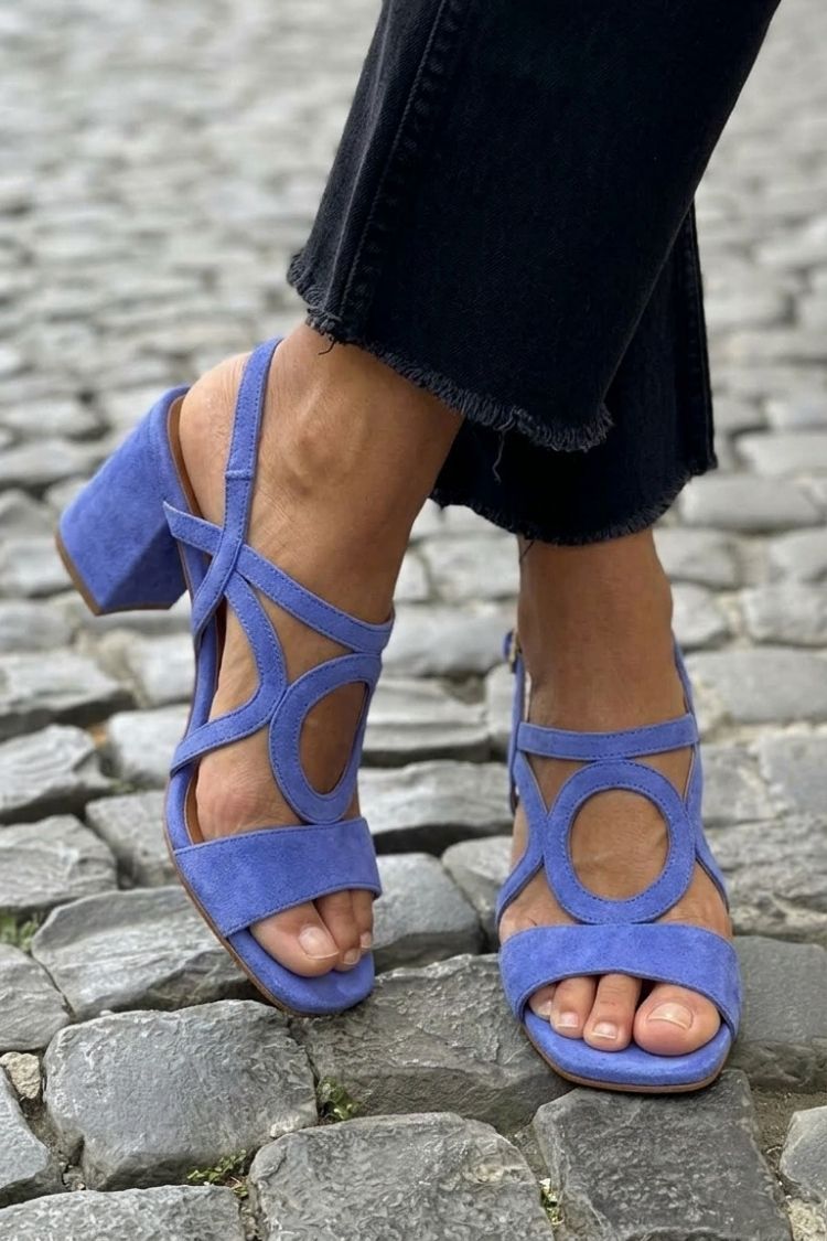 Lucie | Sandaler med blockklack och ringdetalj