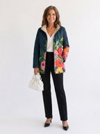 Camille | Quiltad jacka med målade blommor