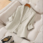 Gillian – Elegant Knappar Framsidan Långärmad Kontors Blazer Kappa