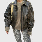 Chandra – Vintage Jeans med Leoprint