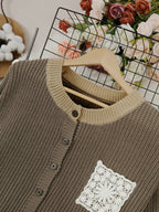 Claire | Lång cardigan med spetsficka