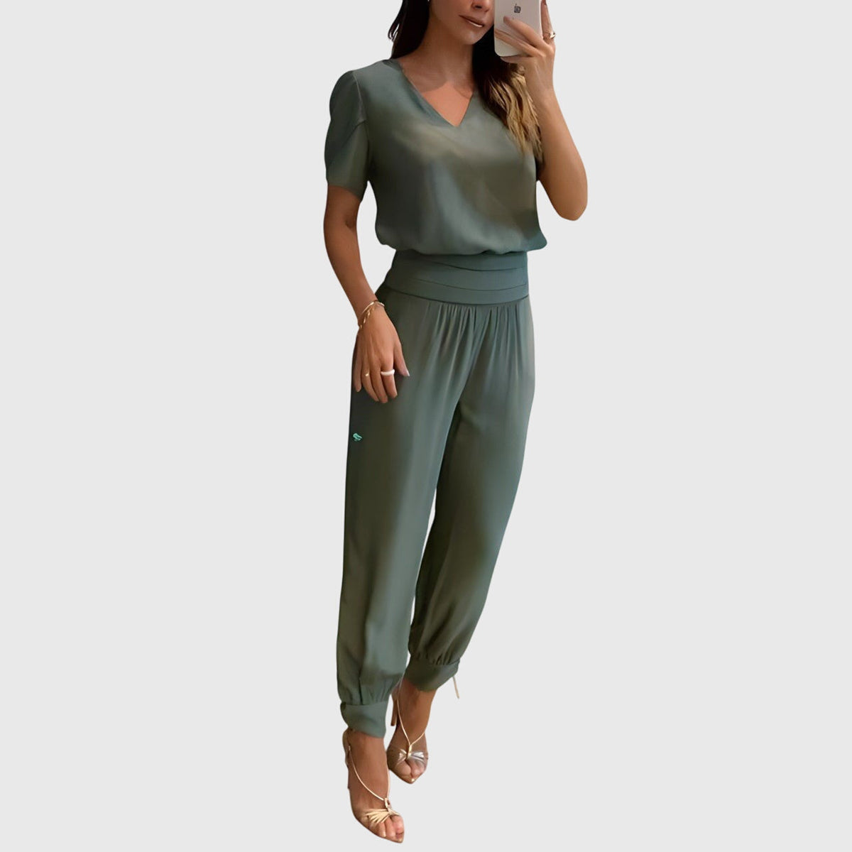 Jennifer – Stilig Blus- och Byxset