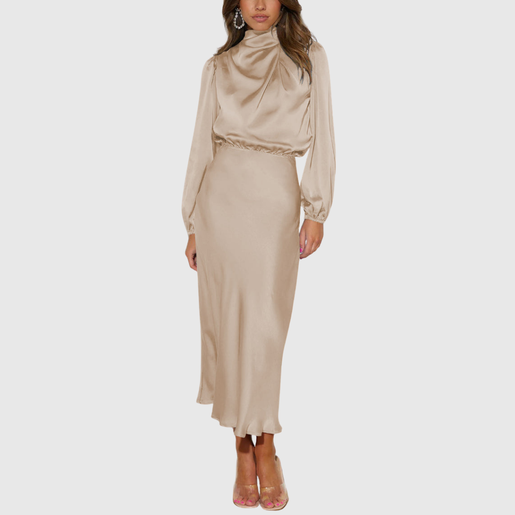 Maristella – Lyxig Satin Maxi Klänning