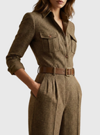 Elga – modern jumpsuit i tweed