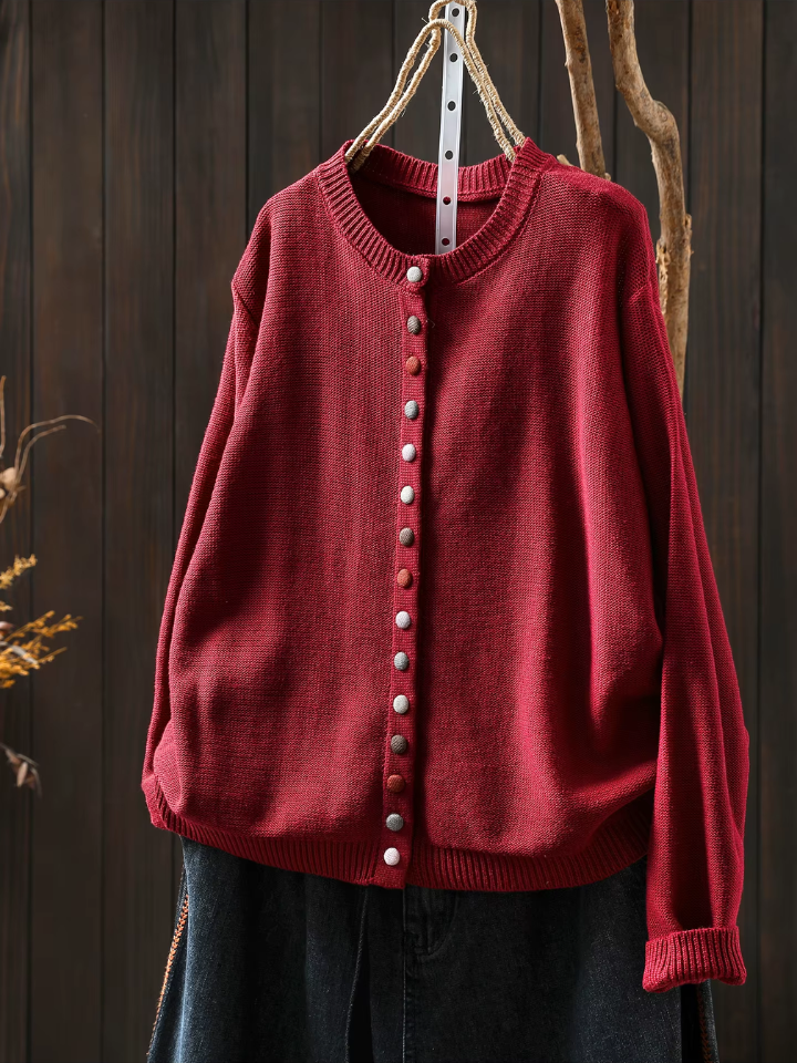 Michèle | Cardigan med färgade knappar