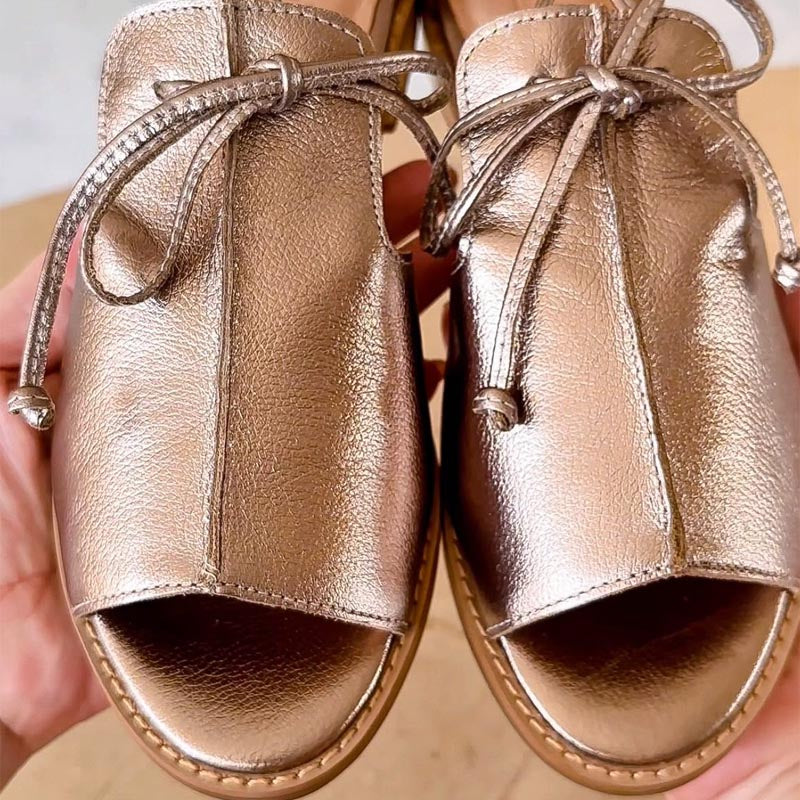 Nicole | Platta sandaler i läder