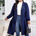 Avril – Avslappnad Plus Size Dragkedja Med Huva Långärmad Kappa