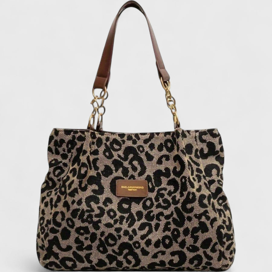 Leona | Shoppingväska i canvas med leopardmönster