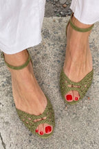 Pauline | Guldfärgade flätade sandaler