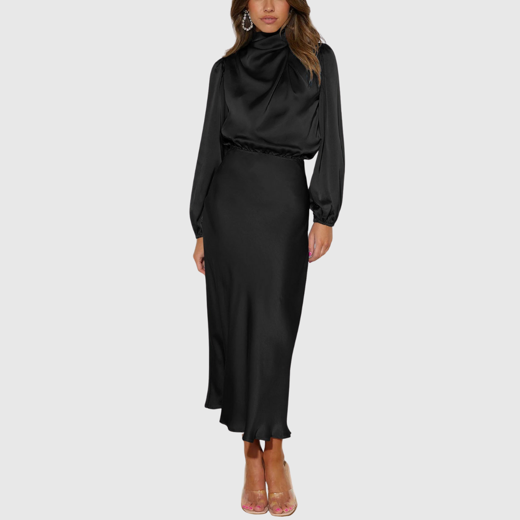 Maristella – Lyxig Satin Maxi Klänning