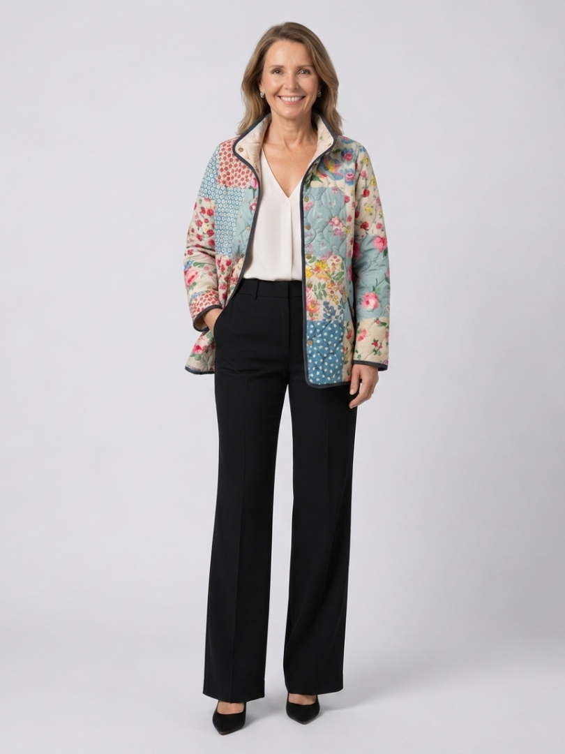 Chloé | Quiltad jacka med blommigt patchwork