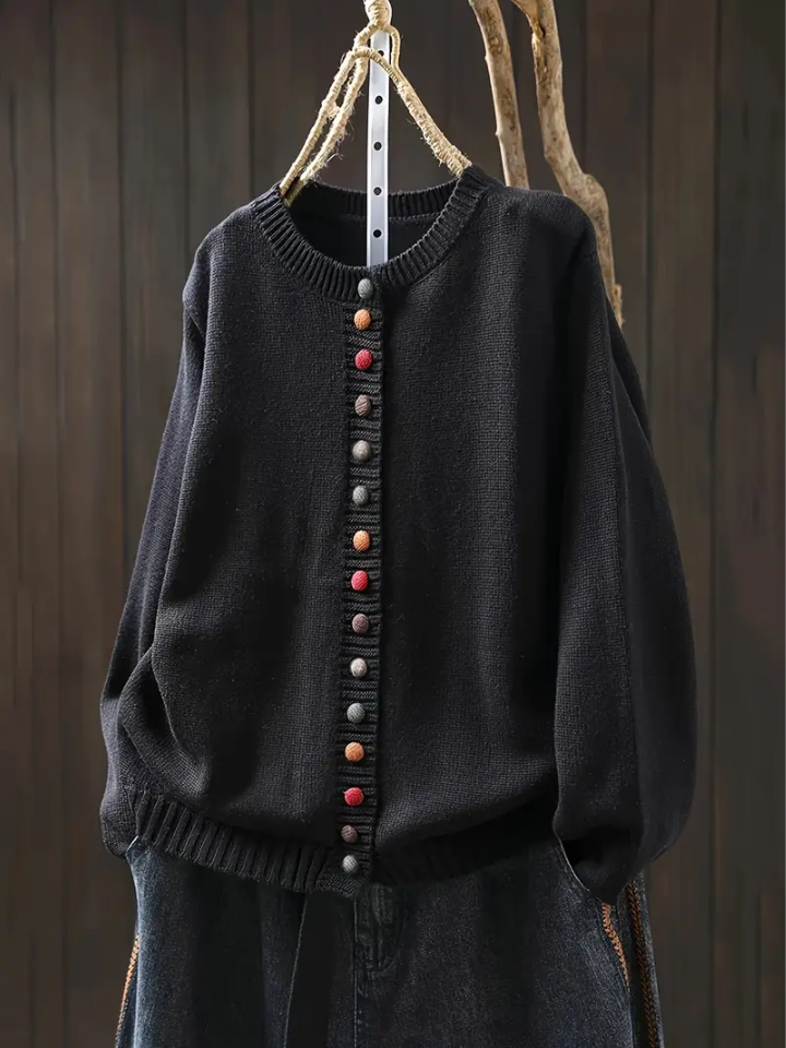 Michèle | Cardigan med färgade knappar