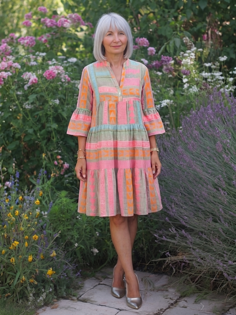 Maelle | Klänning med geometriskt mönster