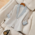 Gillian – Elegant Knappar Framsidan Långärmad Kontors Blazer Kappa